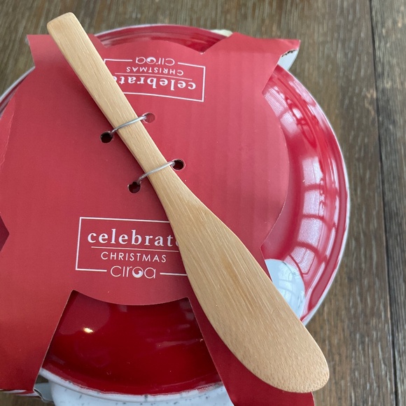 Ciroa Stoneware Brie/Appetizer Baker & Spreader  Santa Bowl With Red Hat Top NWT - Picture 3 of 4